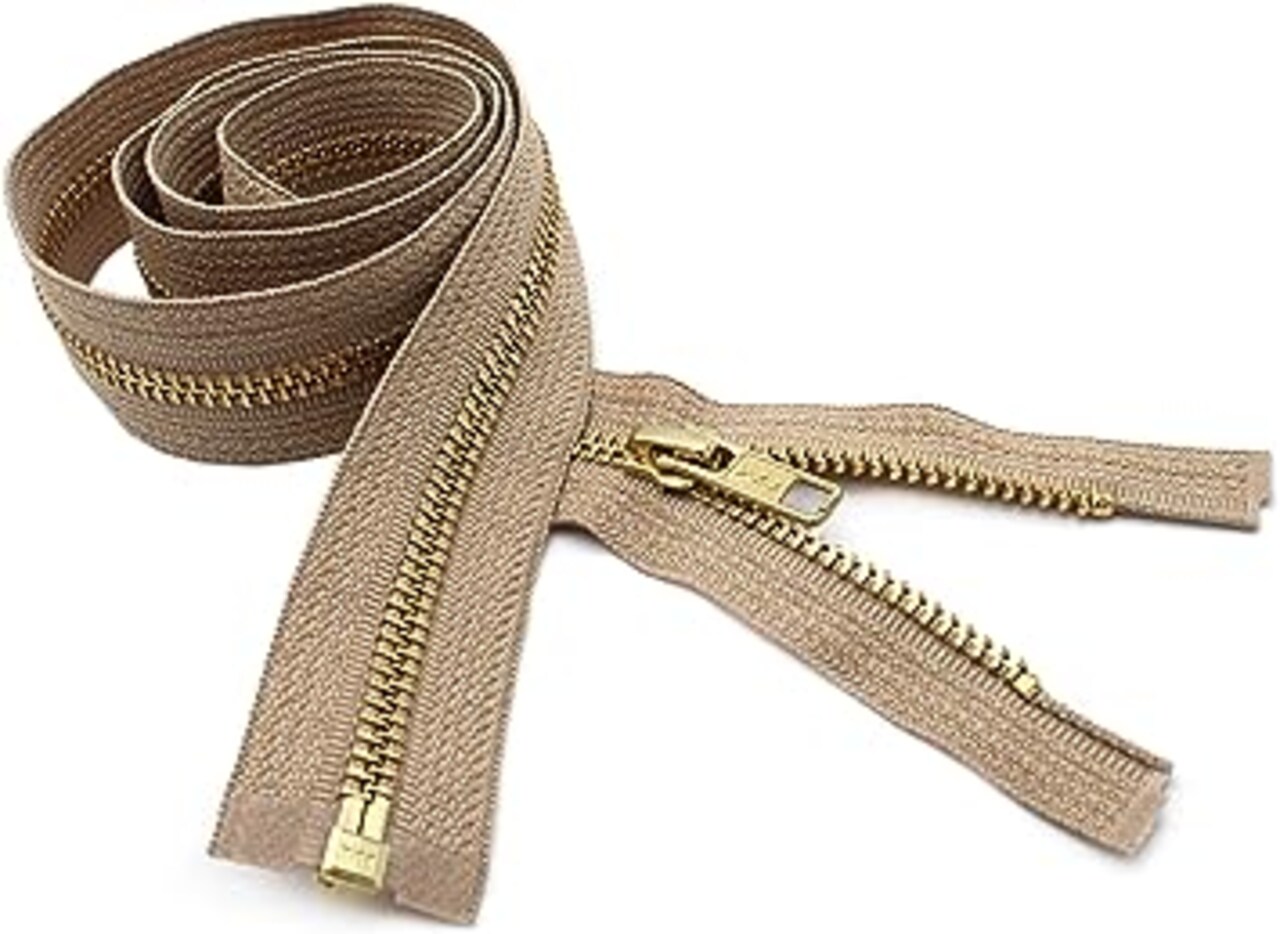 YKK 32" Medium Weight Jacket Zipper YKK #5 Brass ~ Separating ~ 573 Beige (1 Zipper/Pack)